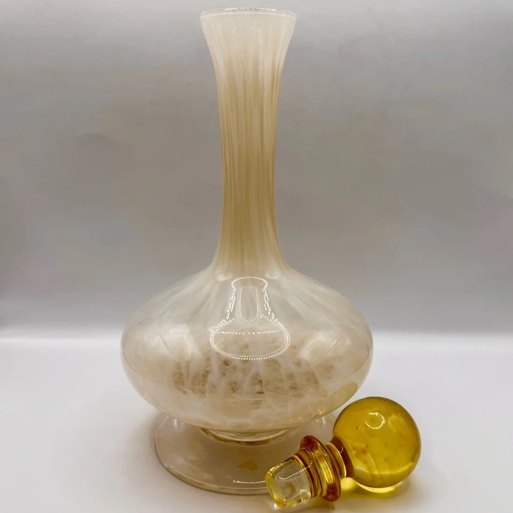 VTG Murano Filigrana Art Glass Decanter 9.5